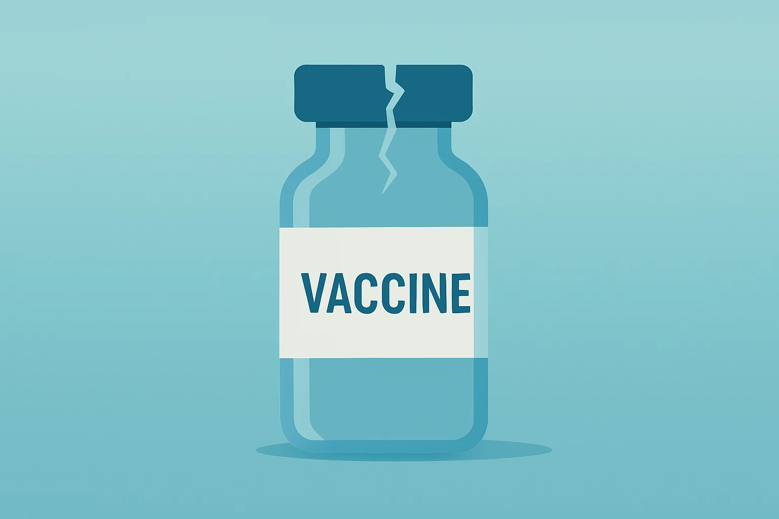 Vaccine vial with fractured seal on smooth slate-ice gradient showing Moderna FDA Refusal to File and regulatory dispute.