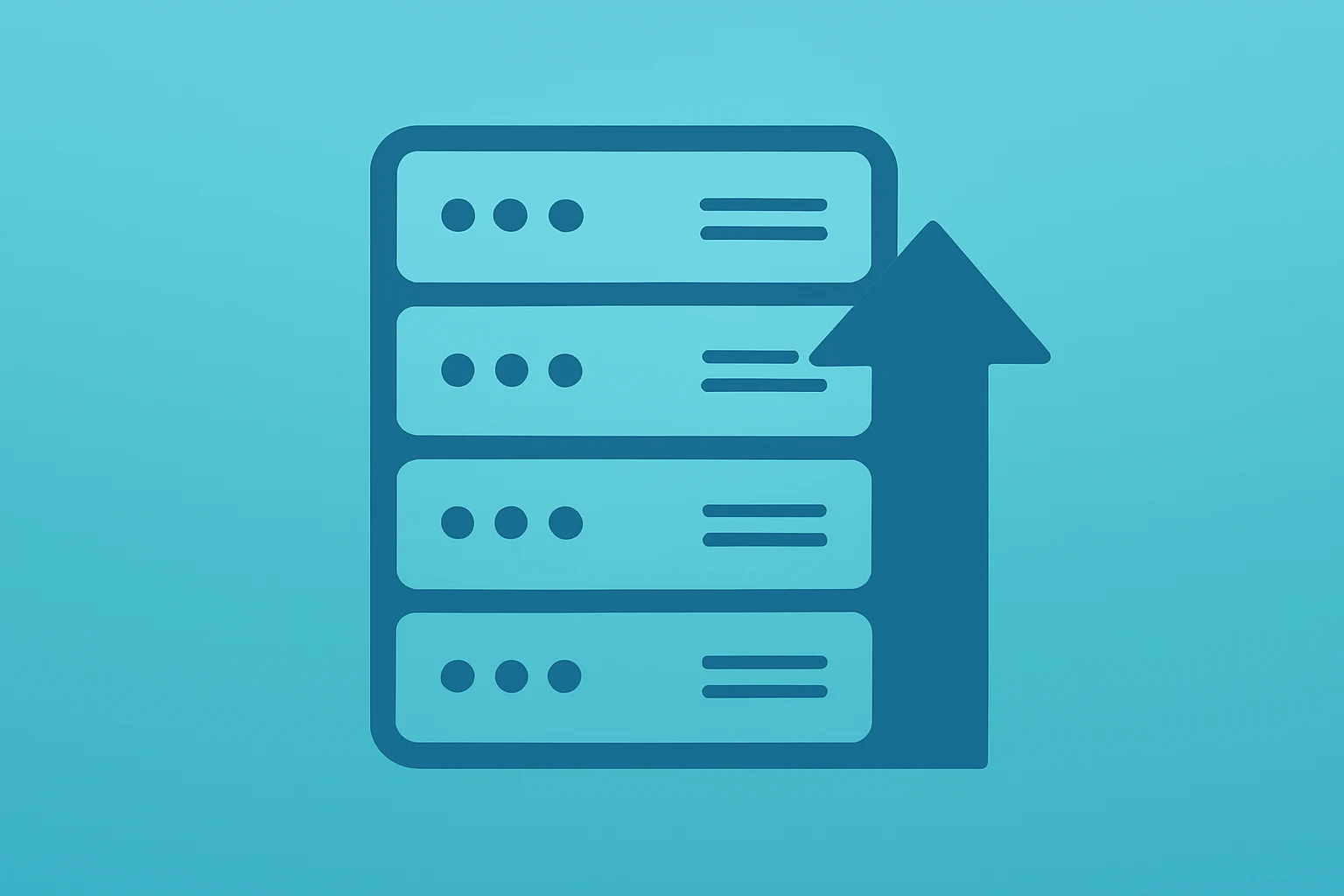 Flat filled vector of a server rack expanding to symbolize Nvidia earnings, AI demand and inventory readiness ahead of GTC.