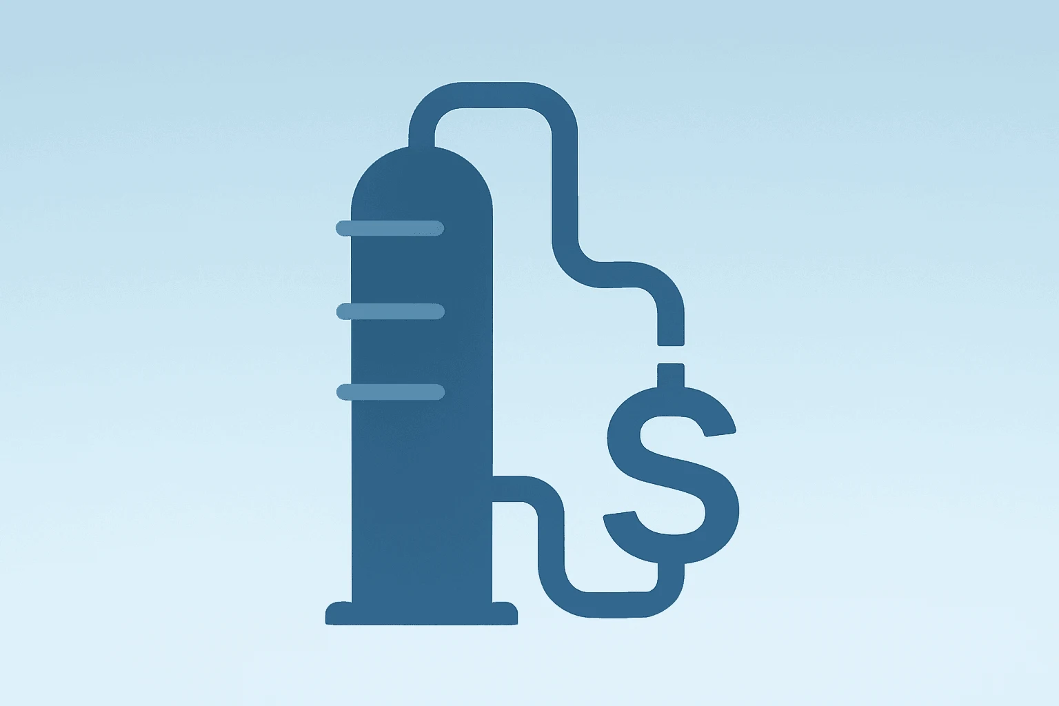 Flat vector of an oil platform turbine evoking ExxonMobil earnings, cash-flow returns, and refinery maintenance.
