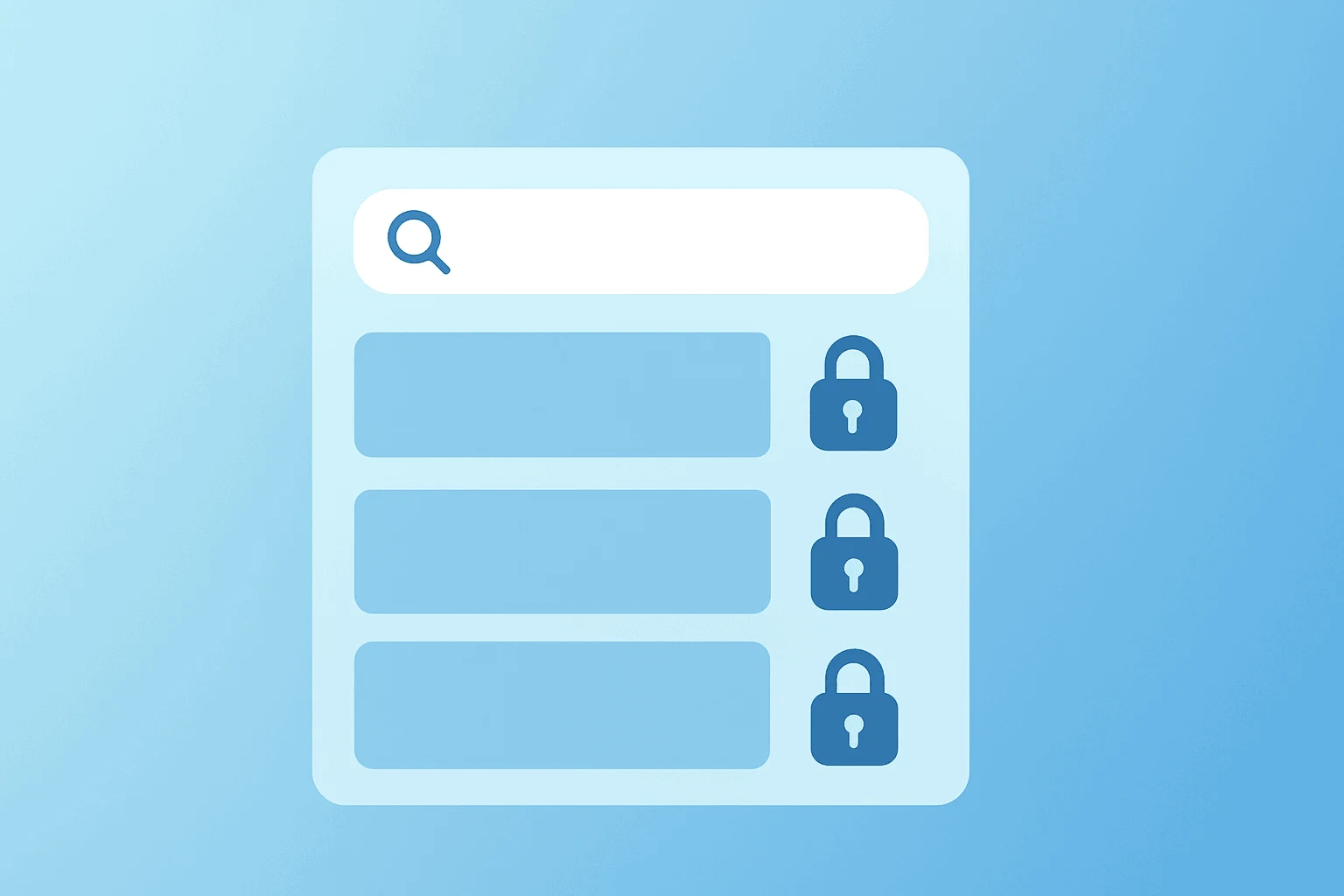 Flat vector of a stylized search index with gated pages symbolizing Google AI search rules and page-level publisher opt-outs.