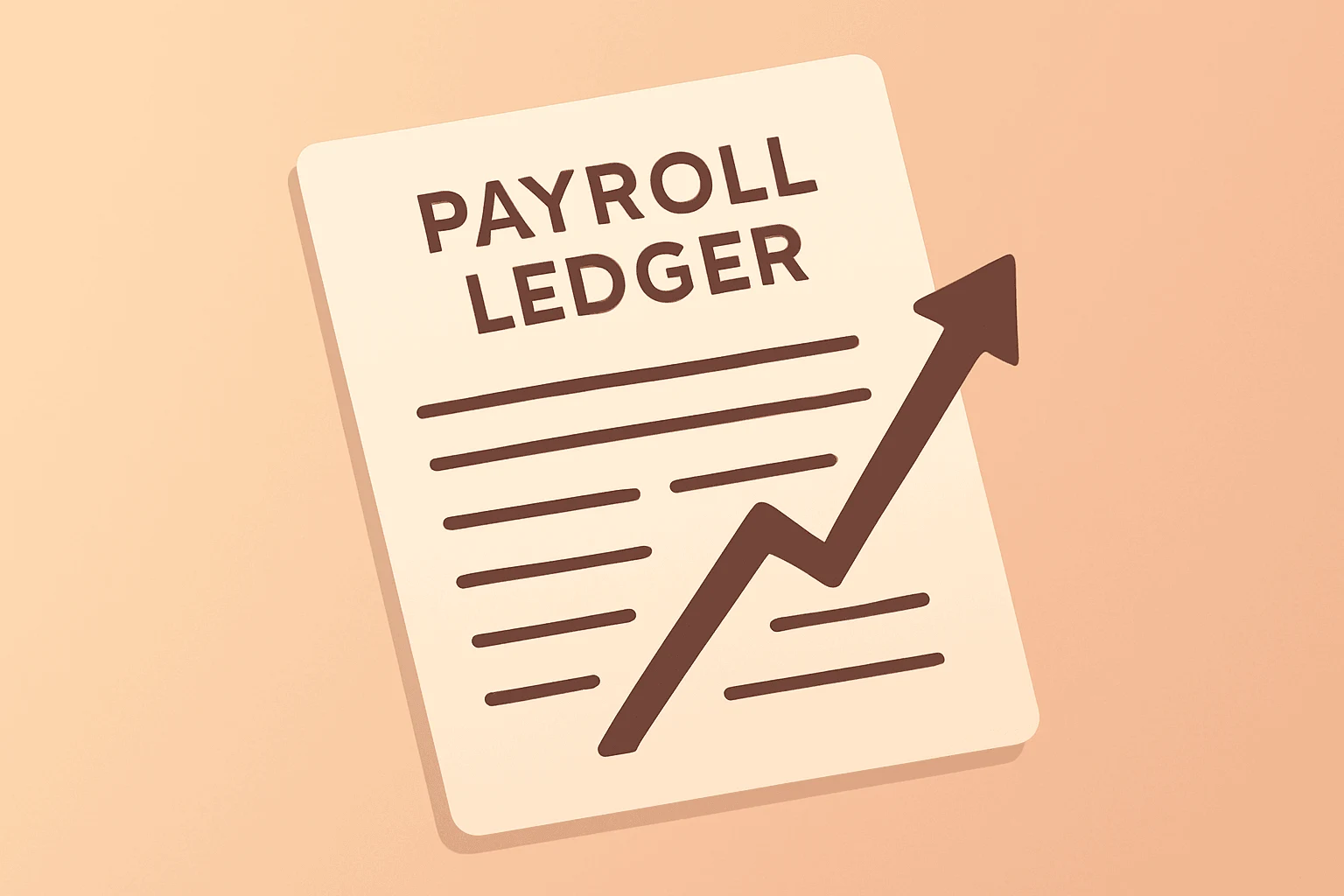 Flat-vector employment ledger symbolizing the May jobs report and stronger payrolls, set on a light gradient.