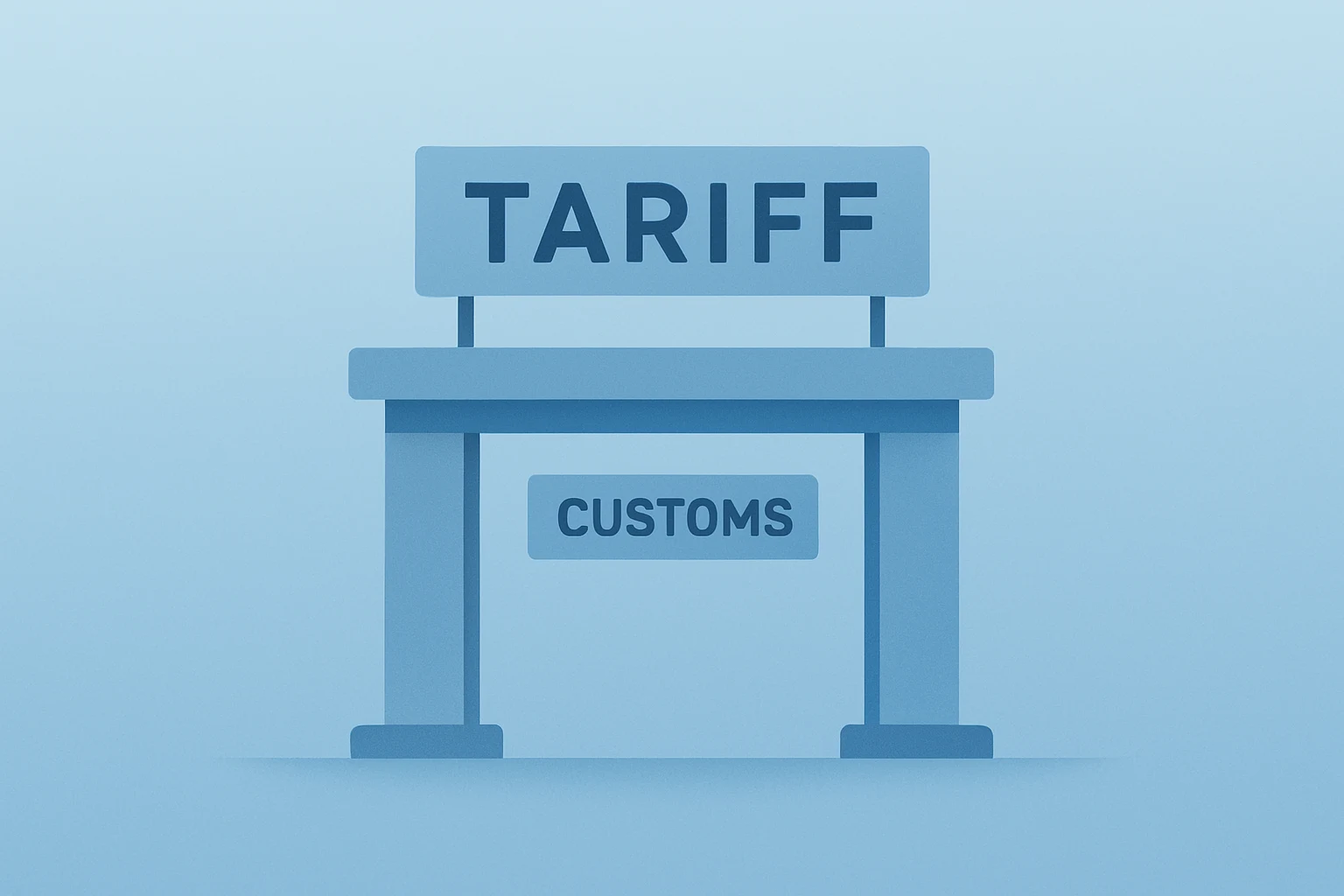 Customs gate under a 15% global tariff flag, symbolizing Article 122 legal timetable and $175 billion reimbursement risk.