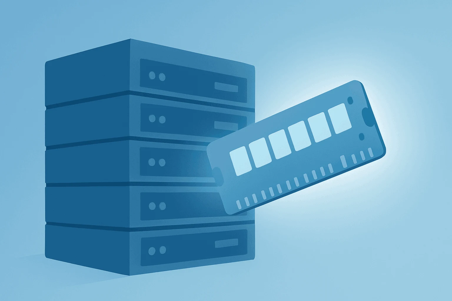 Flat vector server rack fused with a NAND module to symbolize SanDisk stock price-target lifts and a chip-sector pullback.