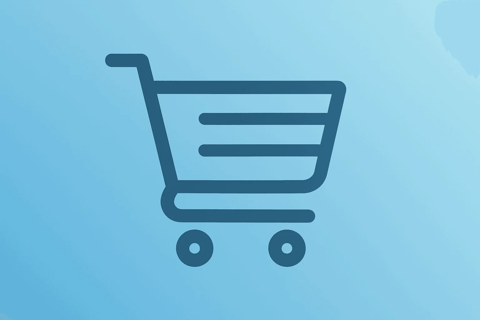 Flat filled vector shopping cart with a dimming shell representing U.S. retail sales July 2026 decline and Fed impact