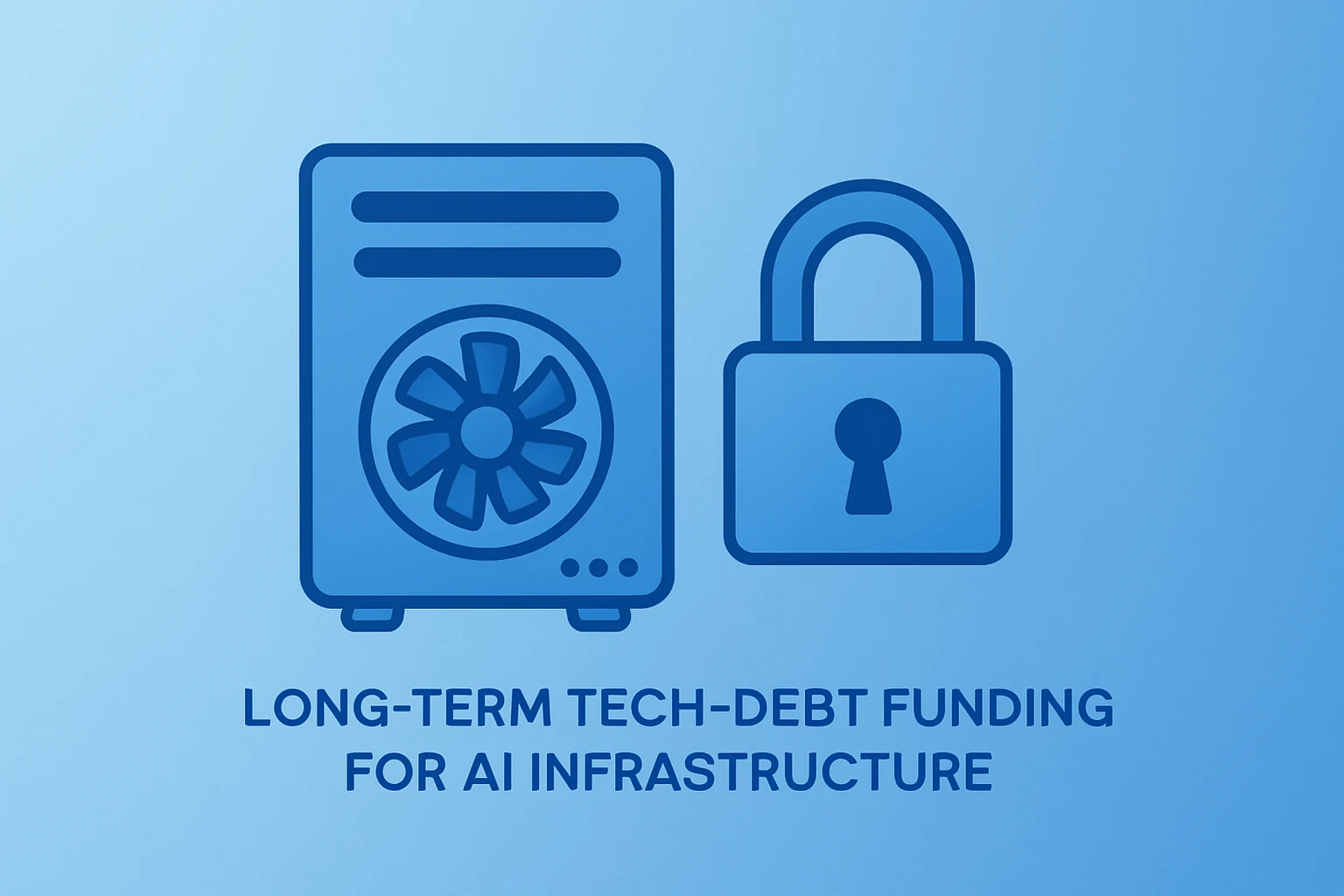 Flat vector of a server merged with a bond vault symbolizing the Alphabet bond sale financing AI infrastructure.