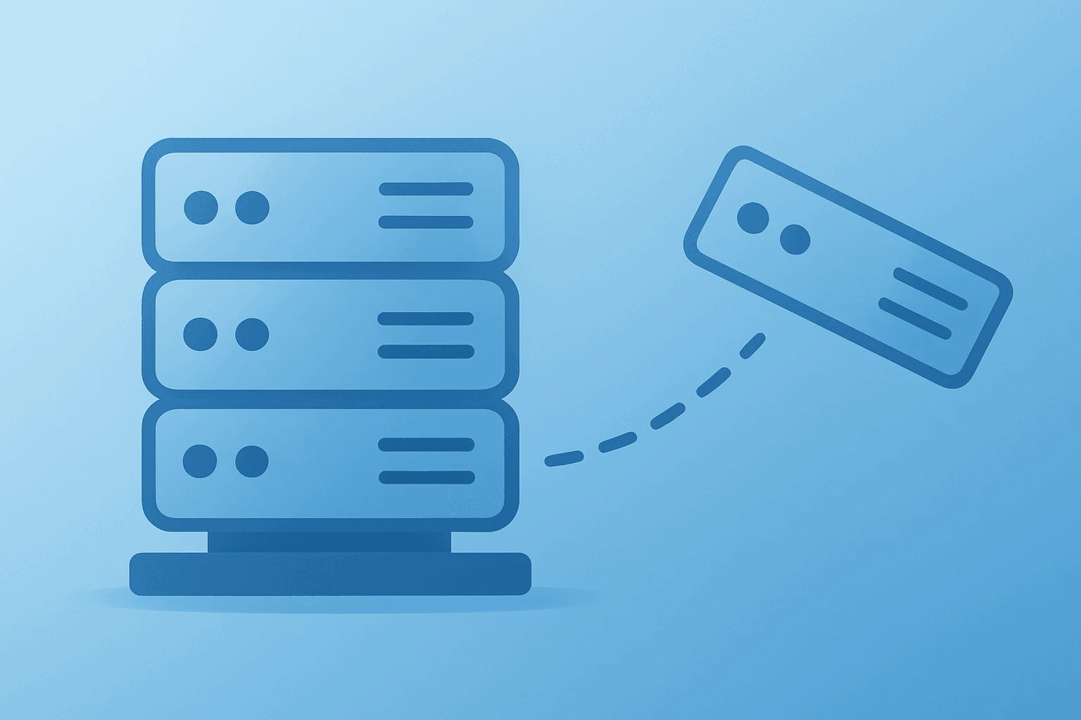 Flat vector of a server stack losing a panel to signal OpenAI chief revenue officer departure and IPO leadership scrutiny.