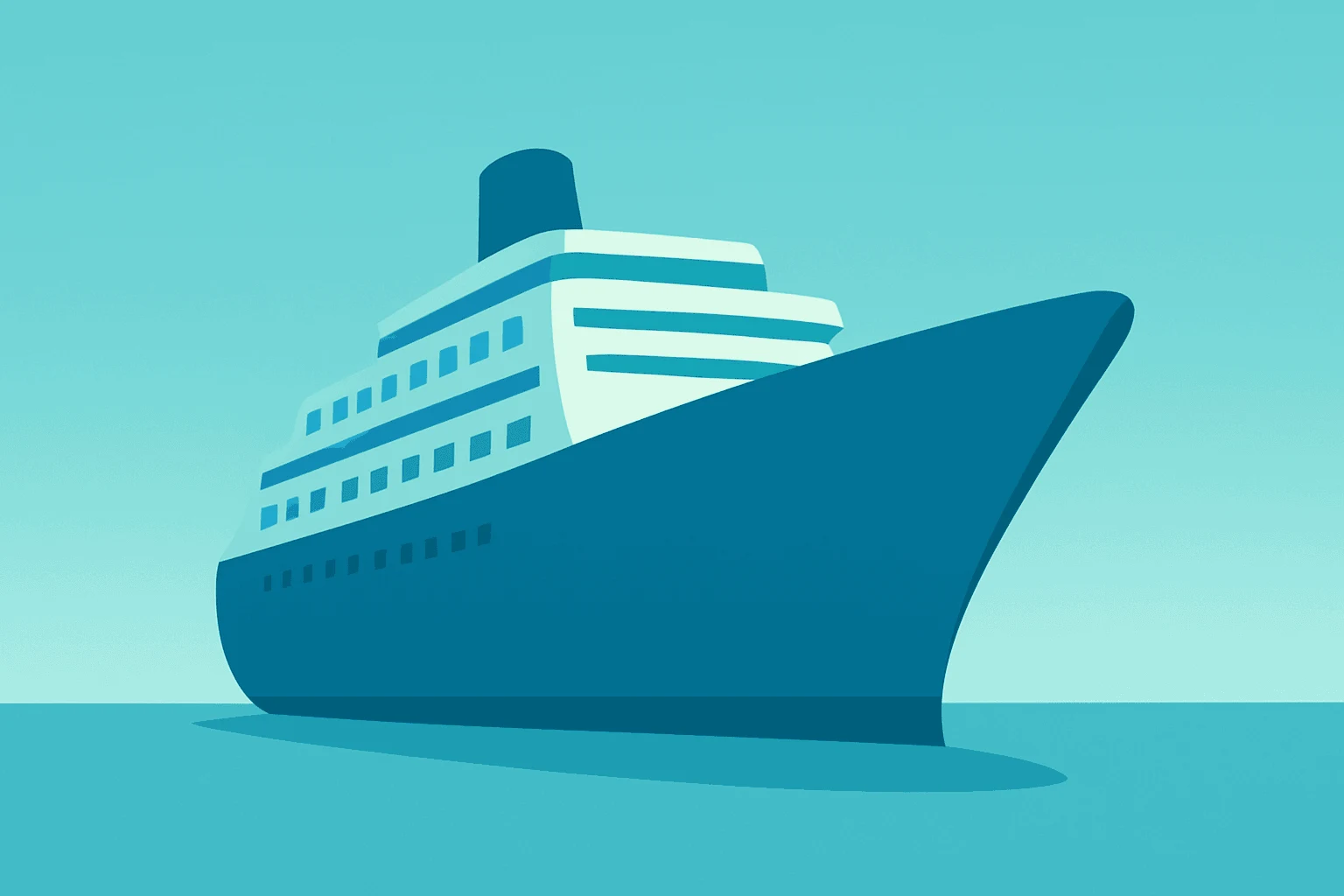 Flat-vector cruise ship with expanding bow to signal record revenue and improved outlook for Carnival Q3 2026 earnings.