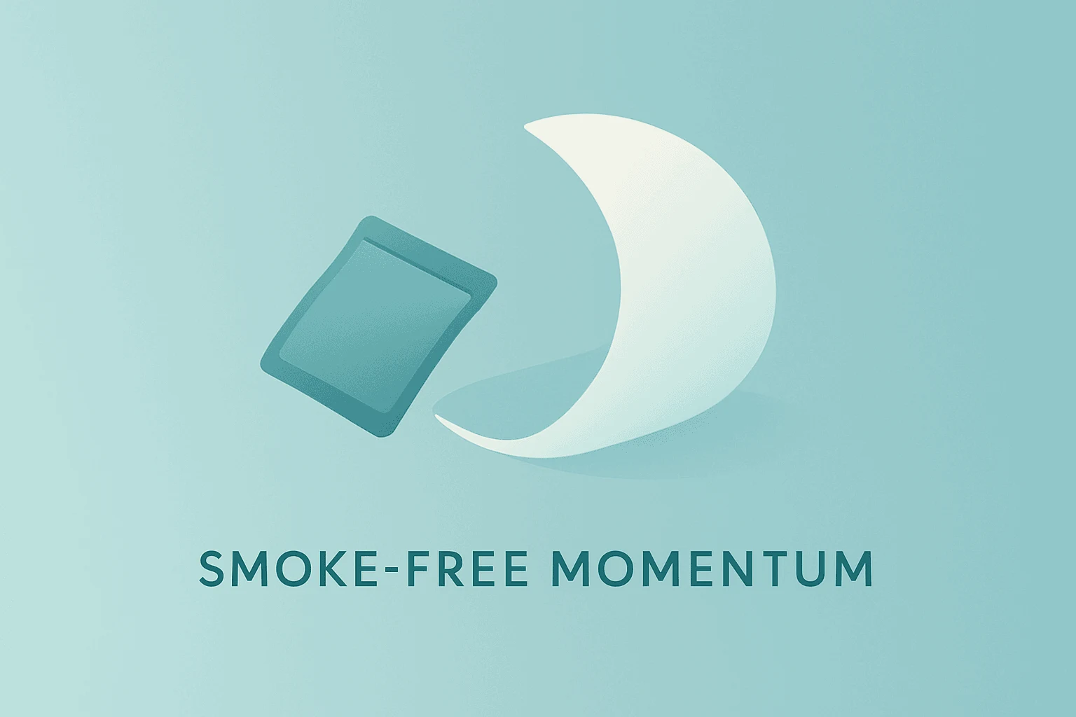 Flat-vector nicotine pouch merging with a clean shell, signaling smokefree momentum for Philip Morris Q2 2026 results