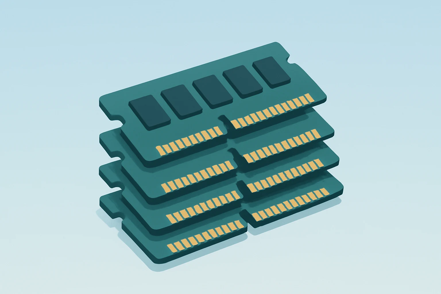 Minimal flat-vector semiconductor memory chip expanding to symbolize Micron earnings strength, record margins and cash flow.