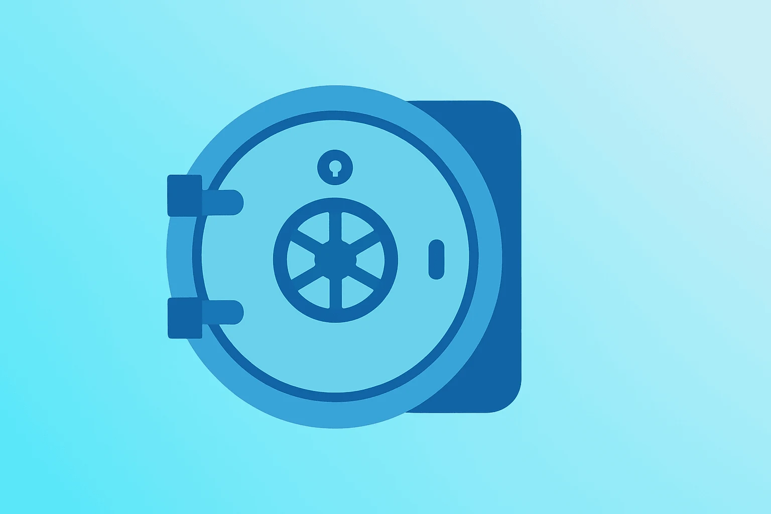 Flat vector of a bank vault with an opening lock symbolizing Kevin Warsh Fed chair nomination advancement.