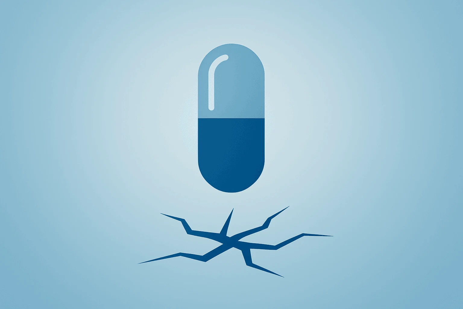 Flat filled vector of a pill hybrid rising on a smooth gradient to symbolize Novo Nordisk raises guidance and Wegovy.