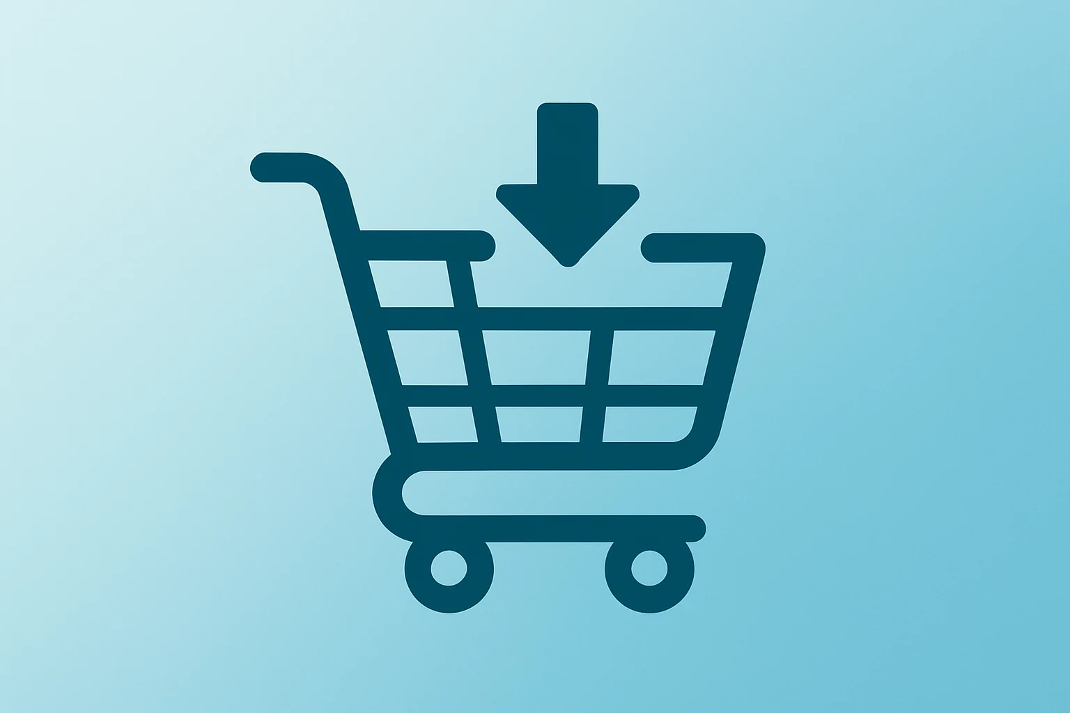Flat vector cover of a grocery cart in dim light symbolizing Kroger guidance and slower sales growth.