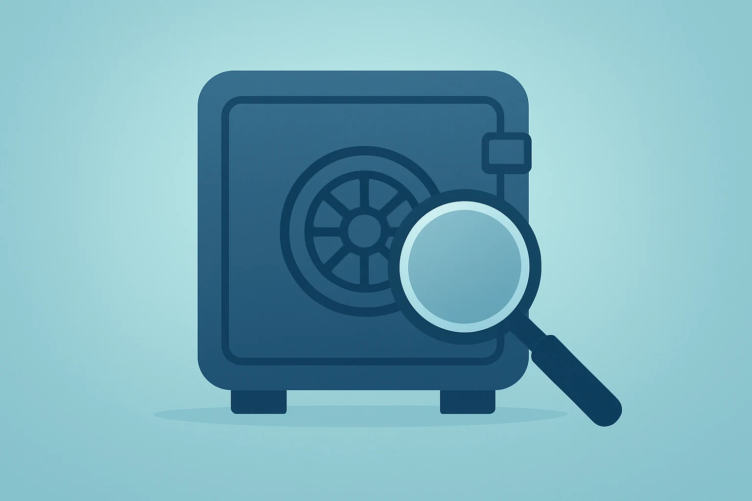 Flat vector bank vault under shadowed search to represent Deutsche Bank raid and looming compliance scrutiny before earnings.