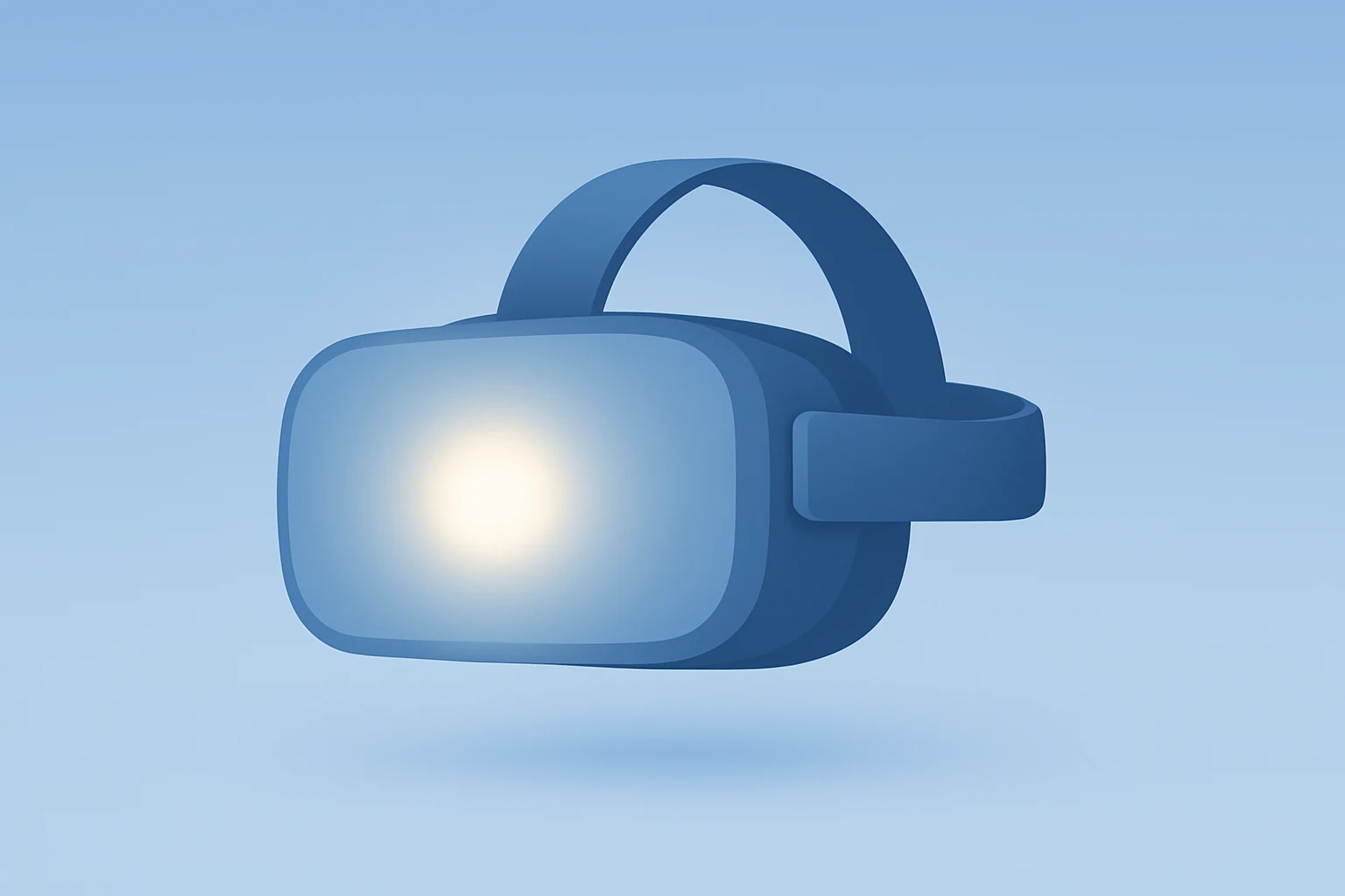 Flat vector metaverse headset with soft glow representing Morgan Stanley Top Pick Meta and a tactical buying thesis.