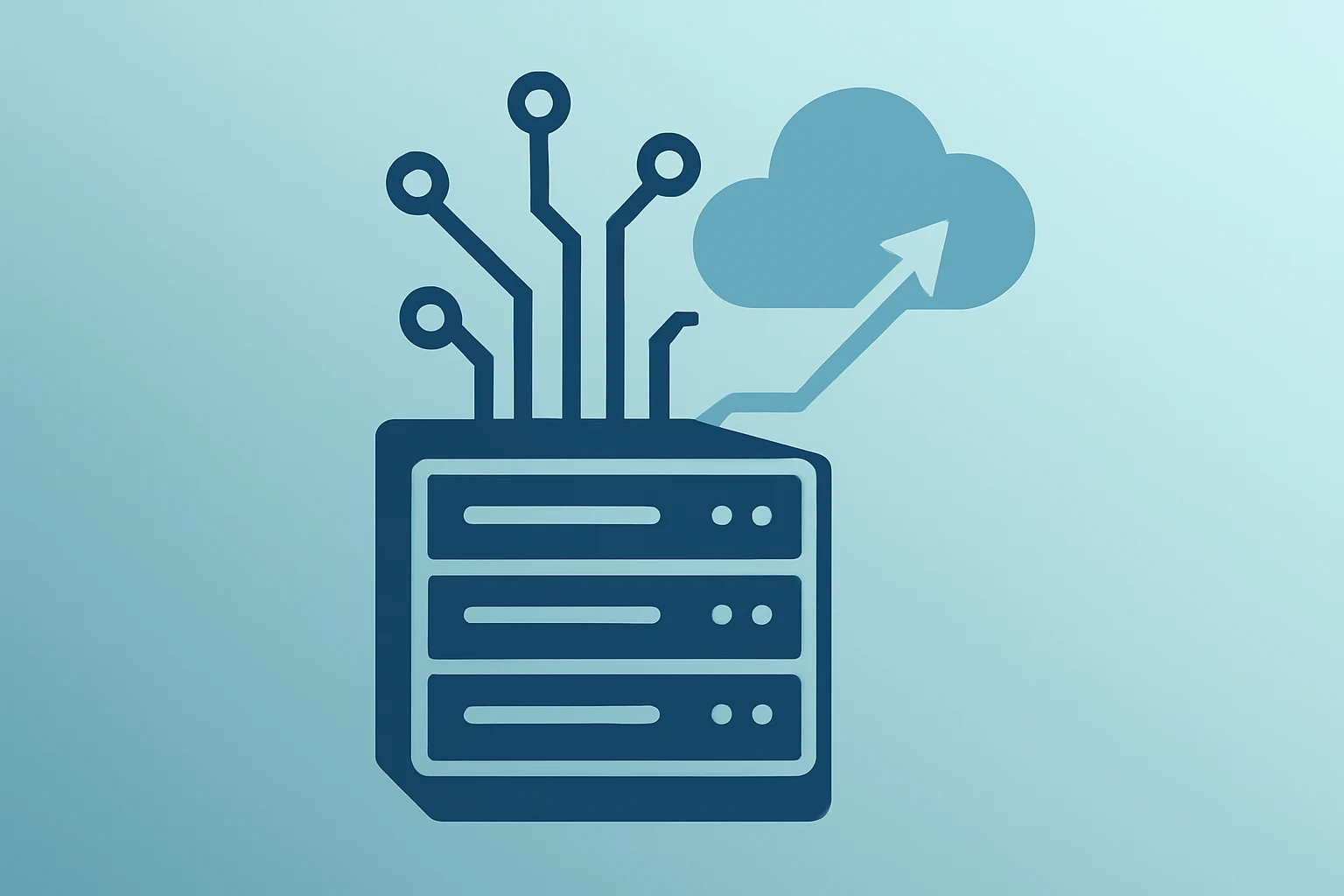 Flat vector server fused with expanding compute circuits representing Alphabet valuation driven by AI and cloud gains.