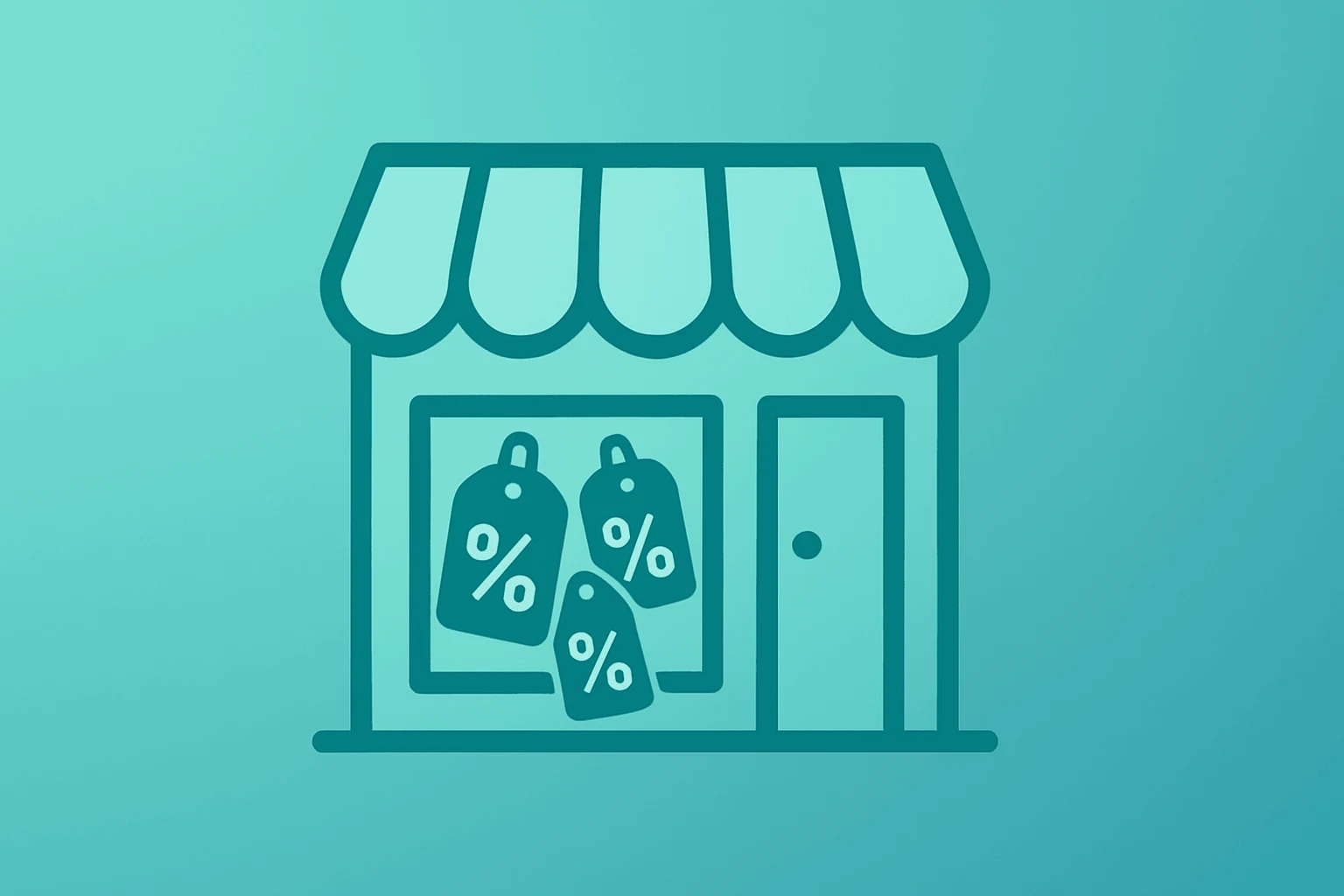 Centered flat vector of a retail storefront brimming with branded closeouts representing Ross Stores earnings momentum.