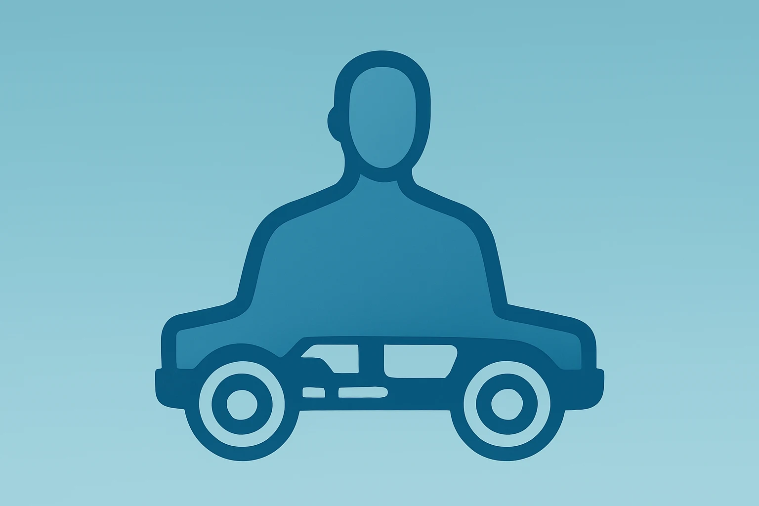 Flat vector of a car chassis fused with a humanoid robot torso, symbolizing Mobileye Acquires Mentee Robotics AI tie-up.