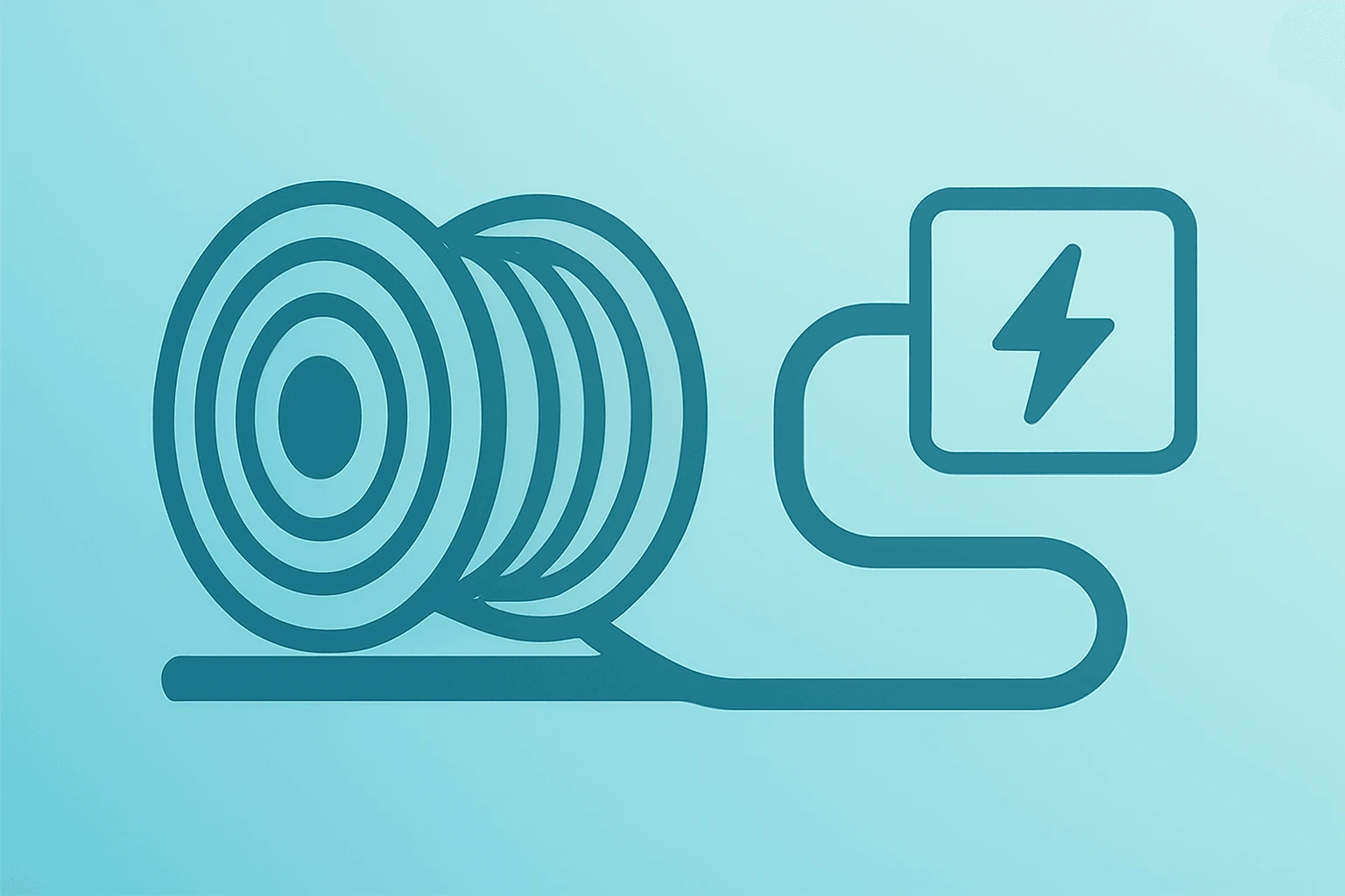 Cable spool merging into higher-capacity conduit symbolizing Prysmian to Acquire Atkore and North American electrification.