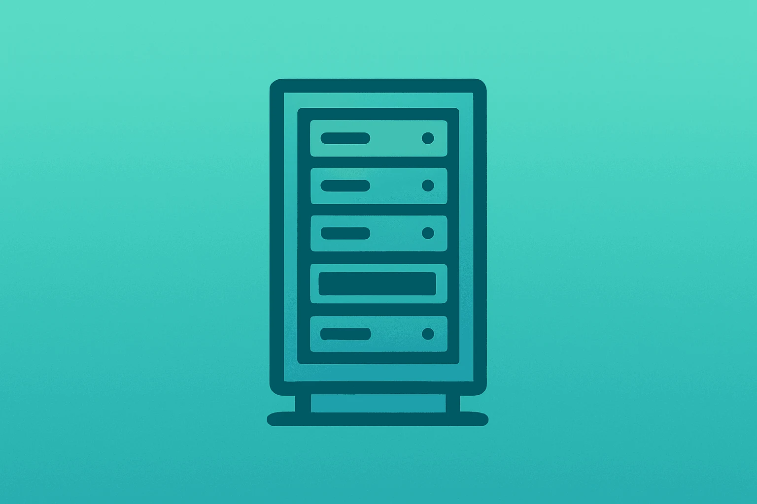 Flat filled vector of a server shell with a dimming light to symbolize Reid Hoffman leaving Microsoft board and succession risk.