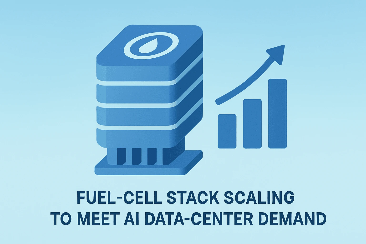 Server pod merging with a fuel cell to show AI data-center demand and Bloom Energy earnings guidance lift.