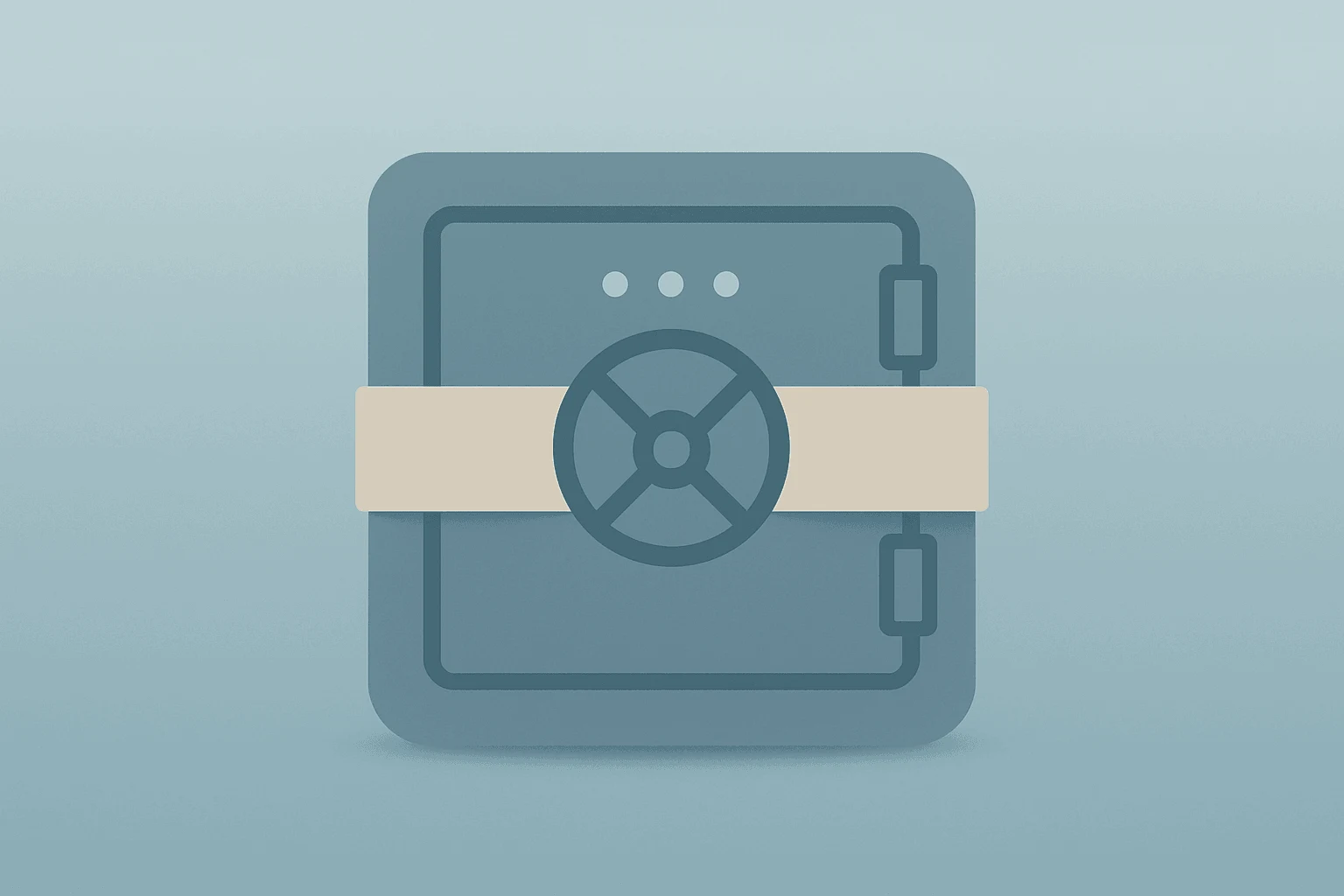 Flat centered vector of a studio vault under a regulatory band symbolizing the Paramount Skydance Warner Bros deal UK review
