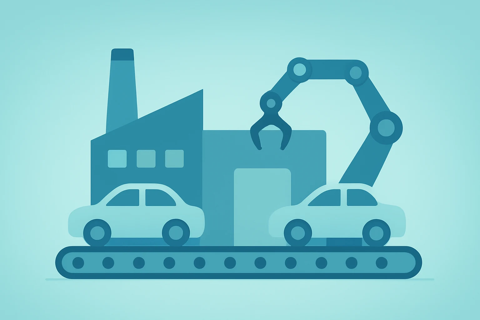 Flat vector car assembly icon symbolizing Toyota $912 million investment moving hybrid Corolla production to U.S. plants