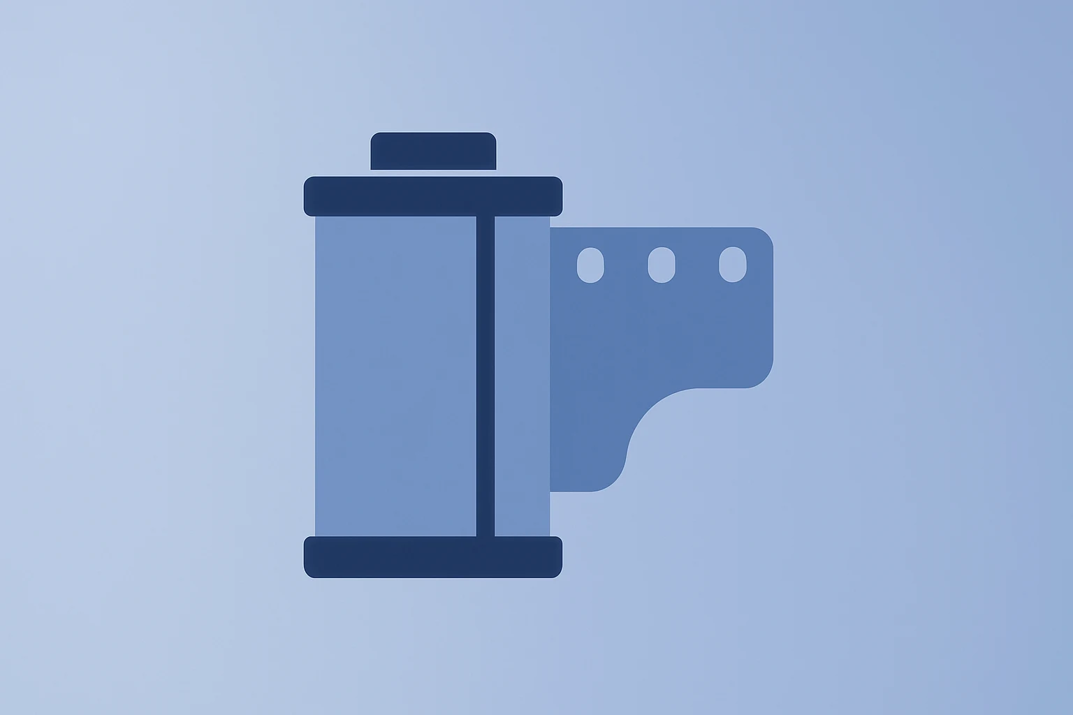 Centered flat vector of a fractured film canister symbolizing Warner Bros Discovery Paramount bid and a tight match period.