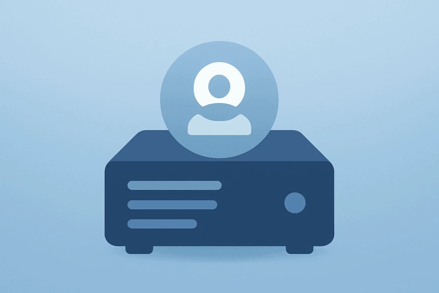 Flat vector cover of a streaming server with a dimmed halo and masked profile, depicting Spotify AI Persona impact