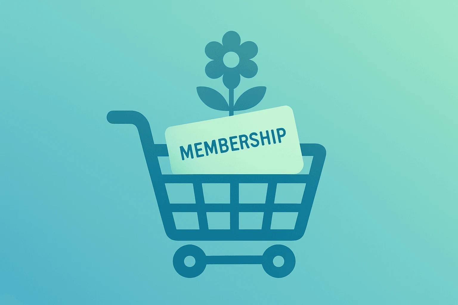 Flat-vector cover of a shopping cart filled with membership cards symbolizing BJ's Wholesale Q2 earnings and member growth.