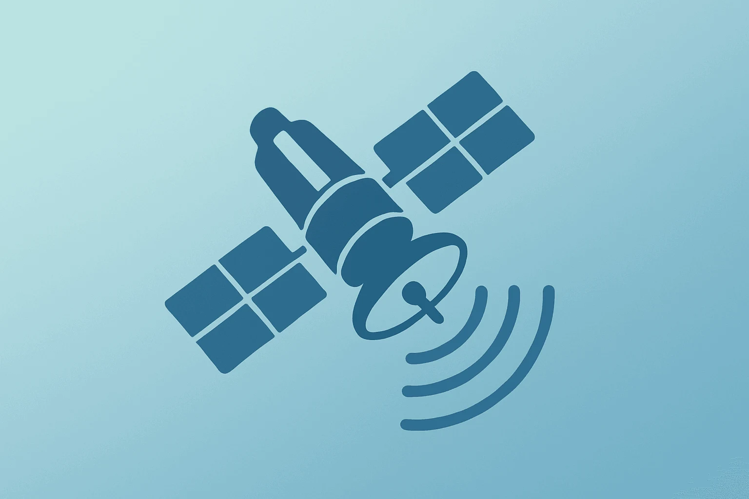 Flat vector of a satellite advancing forward to symbolize the HawkEye 360 IPO debut and renewed defense investor demand.