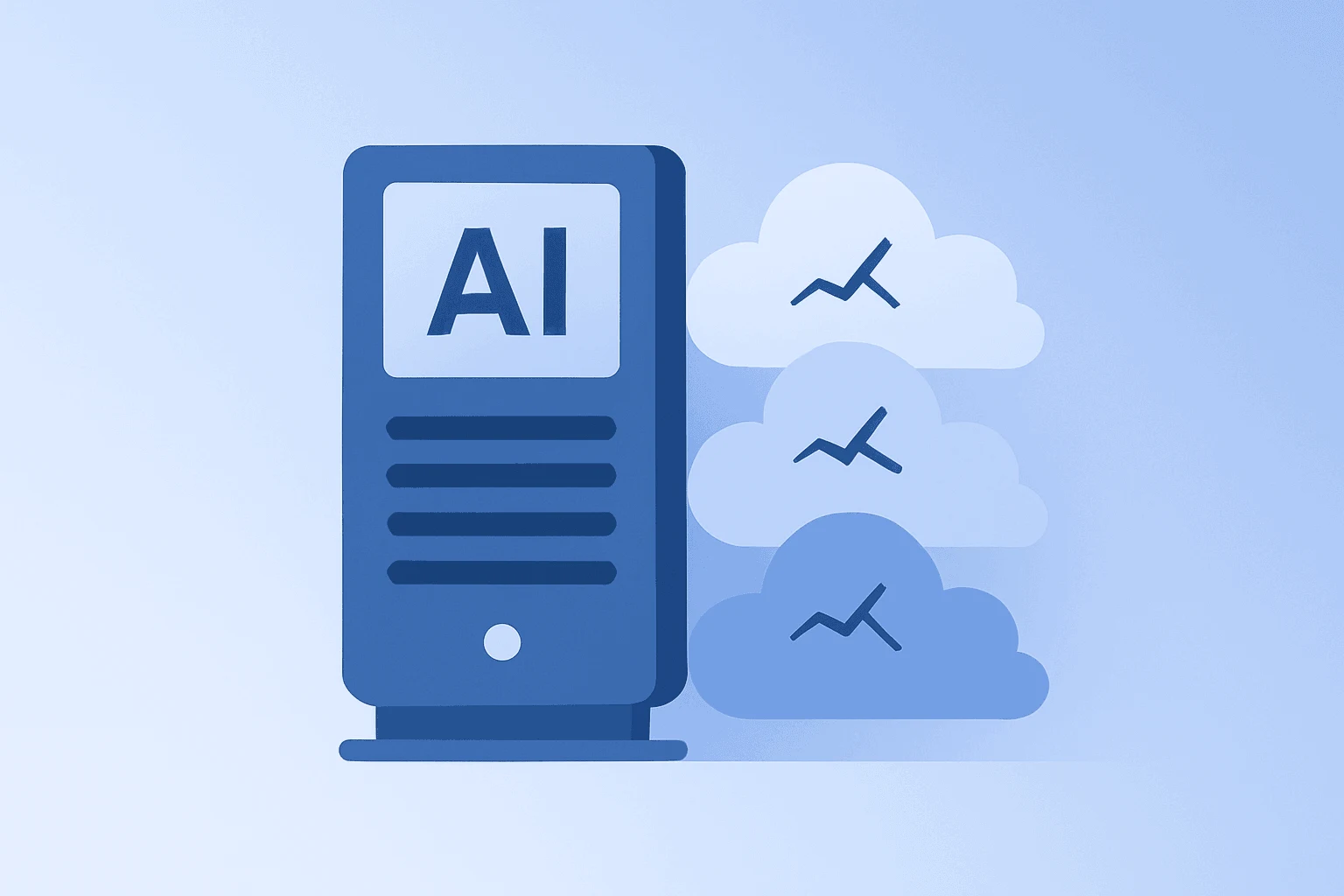 Flat-vector server stack balancing expanding AI cloud capacity under strain, representing Nebius earnings and financing risk.