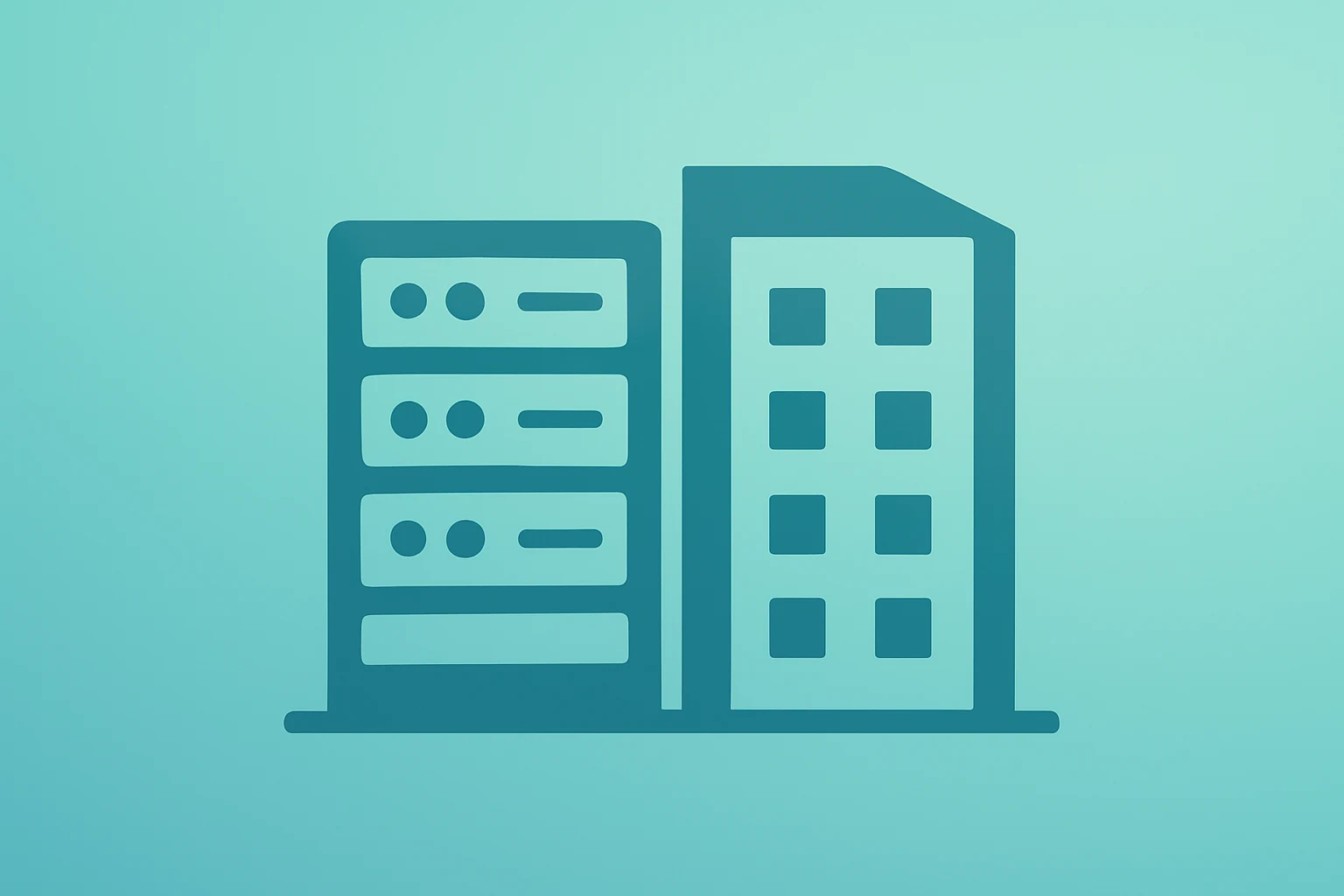Flat vector server merging into modular data center, evoking SoftBank To Acquire DigitalBridge and AI expansion.