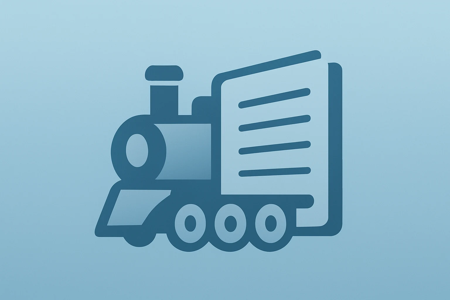 Flat vector of a locomotive merged with a ledger on an amber-sand gradient evoking Berkshire Hathaway succession and cash.