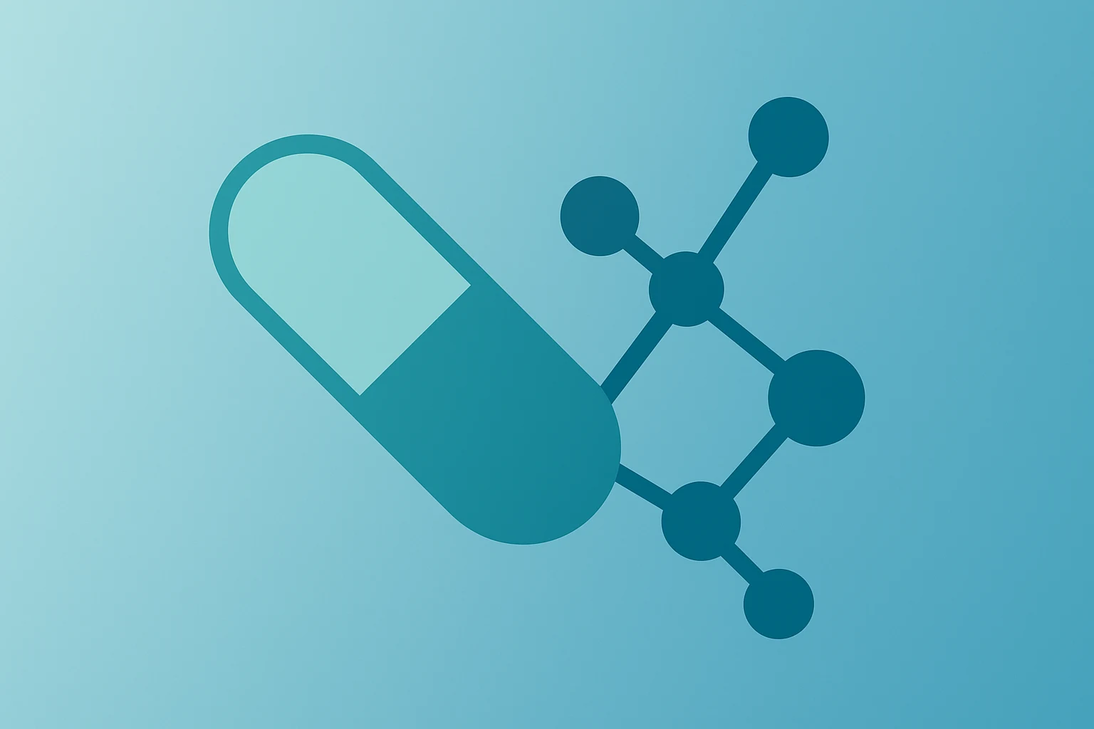 Flat-vector pharmaceutical capsule merging with a molecular platform to represent Johnson & Johnson Halda acquisition.