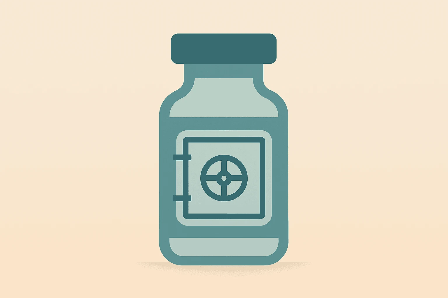 Flat vector of a clinical antibody vial meeting a debt vault to symbolize AbbVie to Buy Apogee and debt funding.