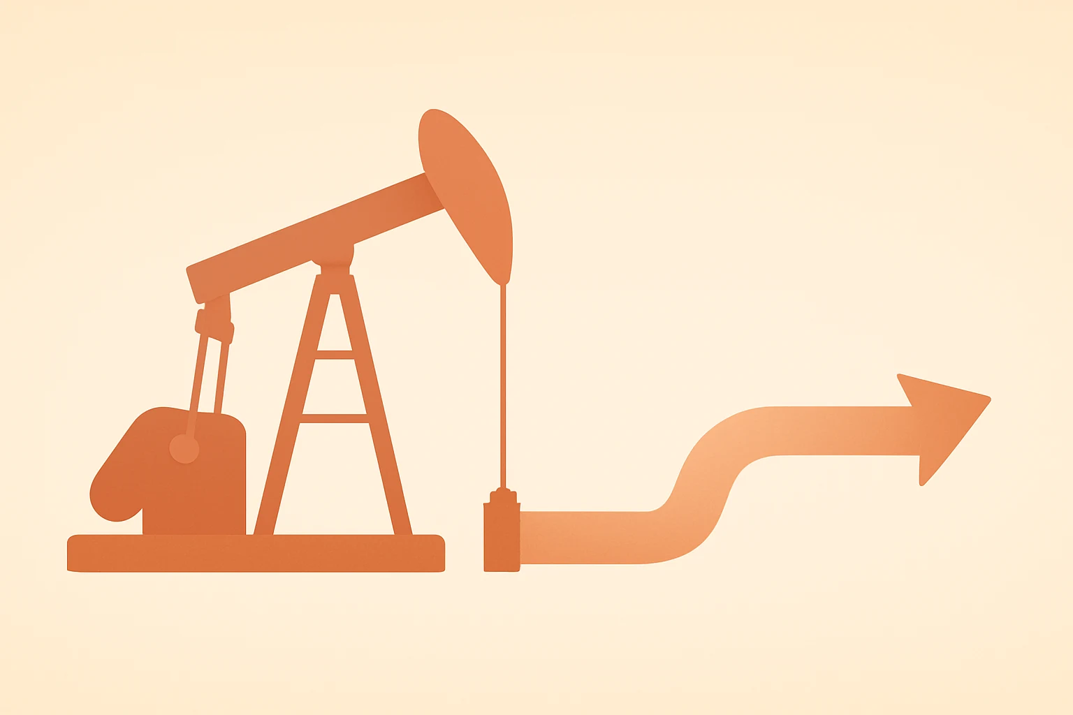 Flat vector of an oilfield pump and expanding pipeline representing Chevron Q4 2025 earnings strength and Venezuela upside.