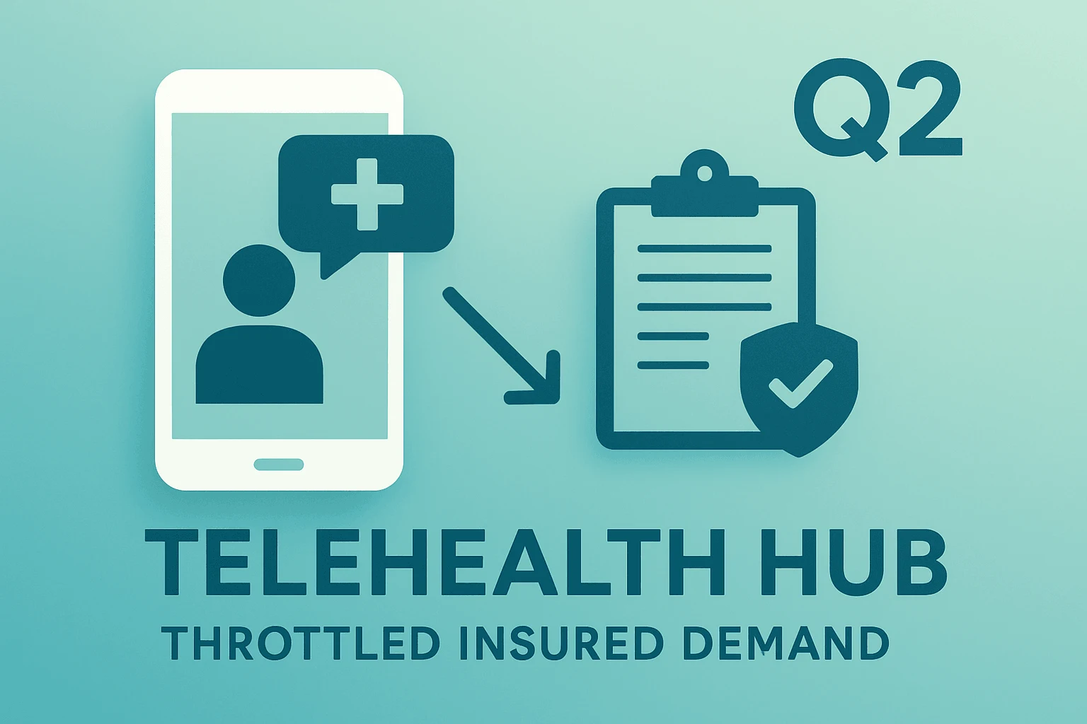 Flat vector of a strained telehealth platform node symbolizing Teladoc Q2 2026 results and BetterHelp demand shift.