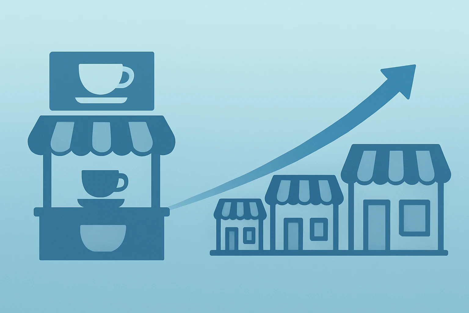 Flat vector of a coffee kiosk expanding to symbolize Dutch Bros Q4 2025 earnings beat and store growth momentum.
