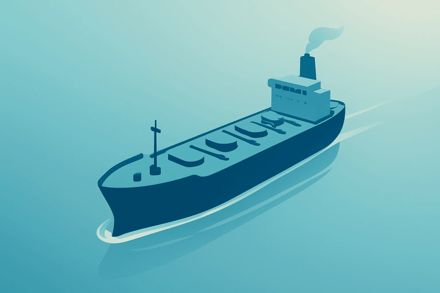 Flat vector of a crude tanker and narrowed sea lane symbolizing oil prices Iran deal and pressure on benchmarks.